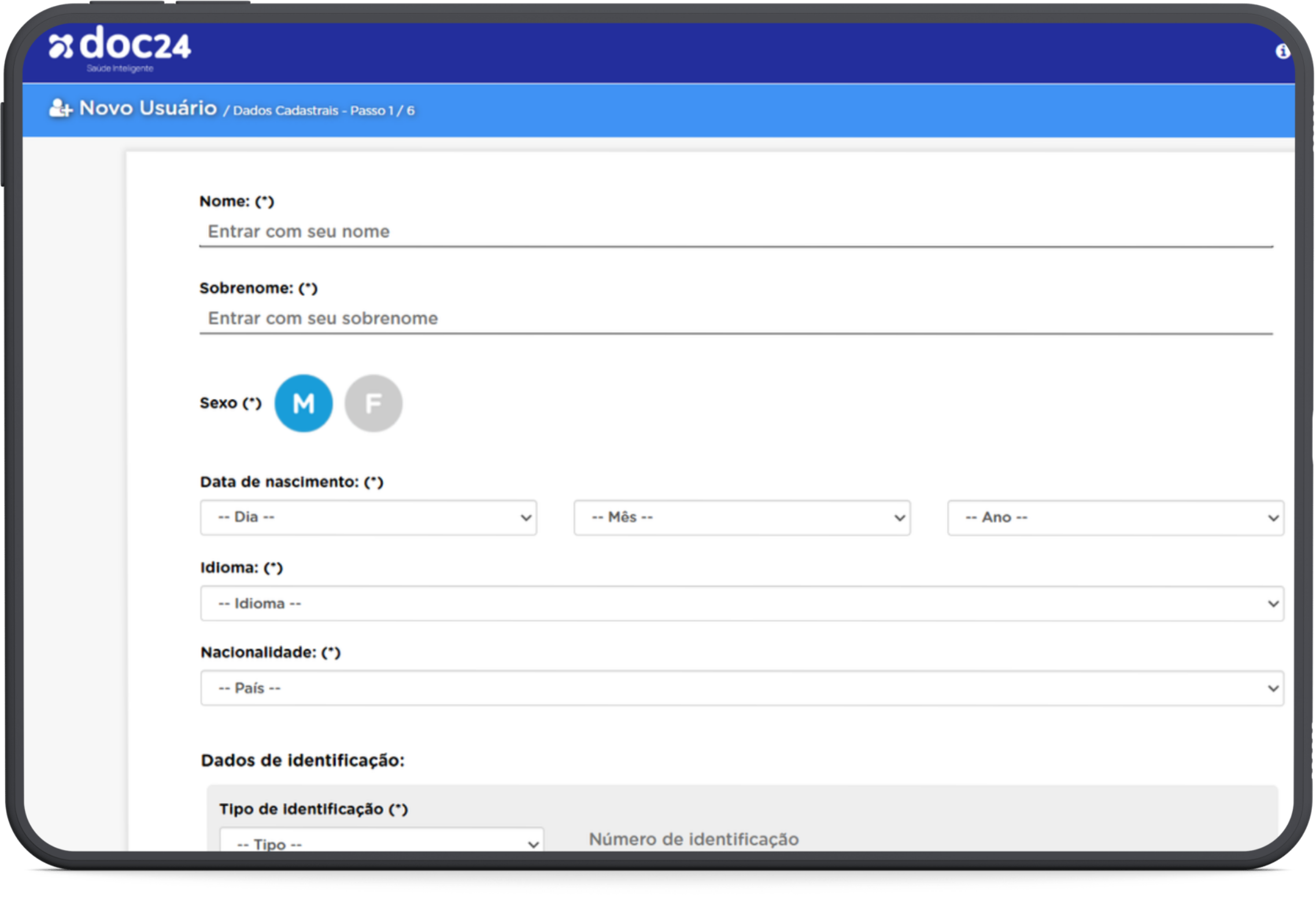 Dashboard administrativo doc24