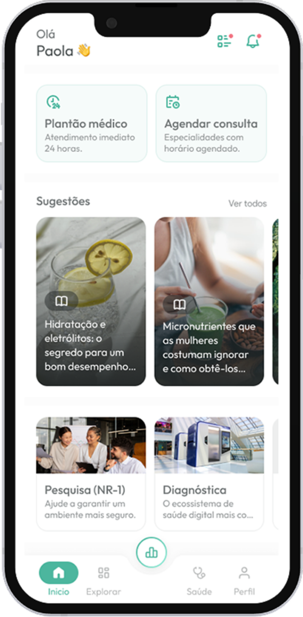 App Wehealthy integrado à Diagnóstica
