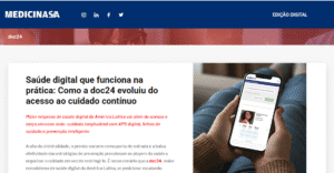 doc24 presente em uma matéria da medicina s/a